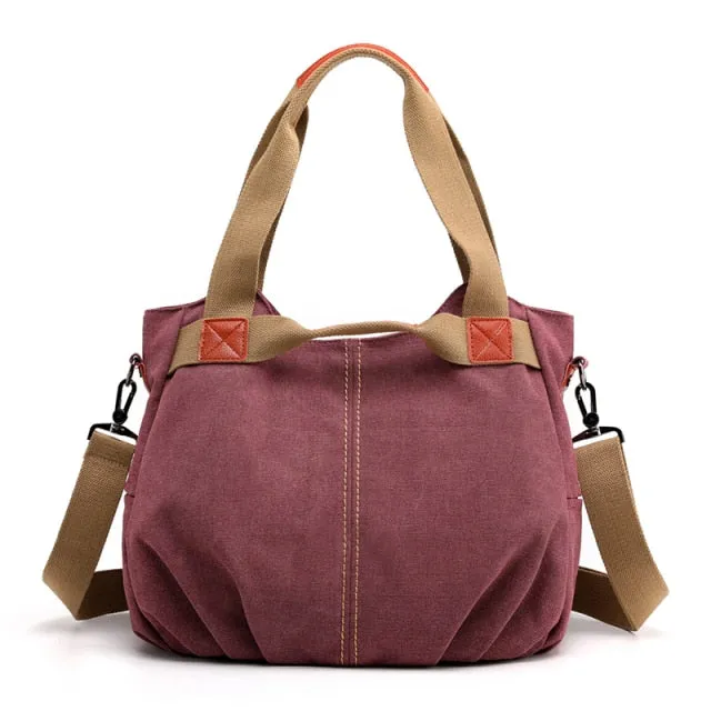 Classic handbag of hand and canvas shoulder for women | Bronbags ©