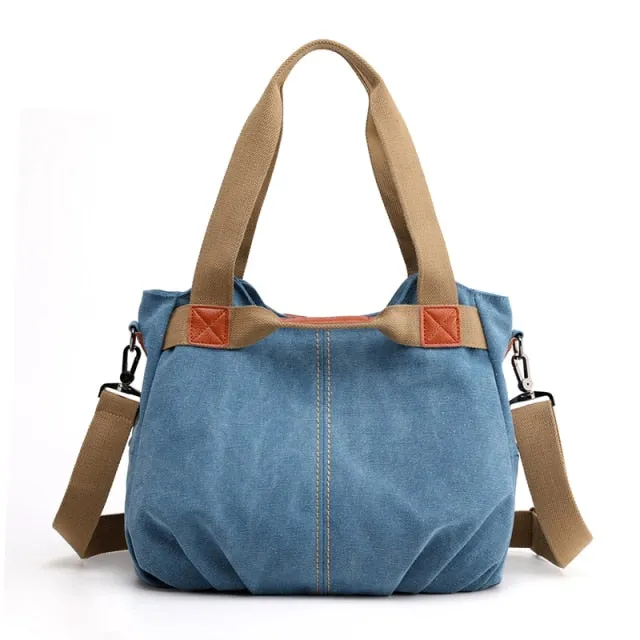 Classic handbag of hand and canvas shoulder for women | Bronbags ©