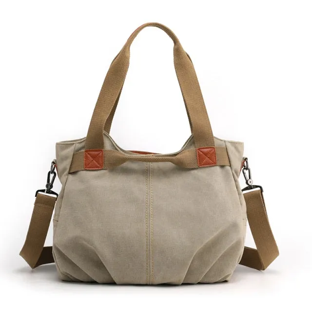 Classic handbag of hand and canvas shoulder for women | Bronbags ©