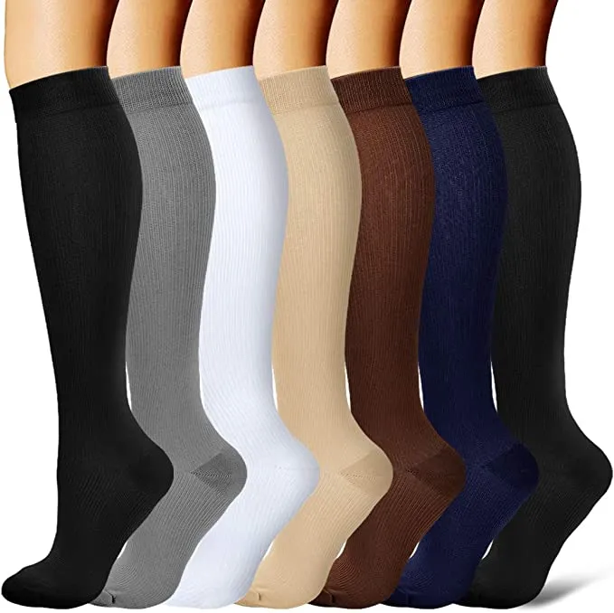 Coffee Unisex Blood Circulation Promotion Slimming Compression Socks