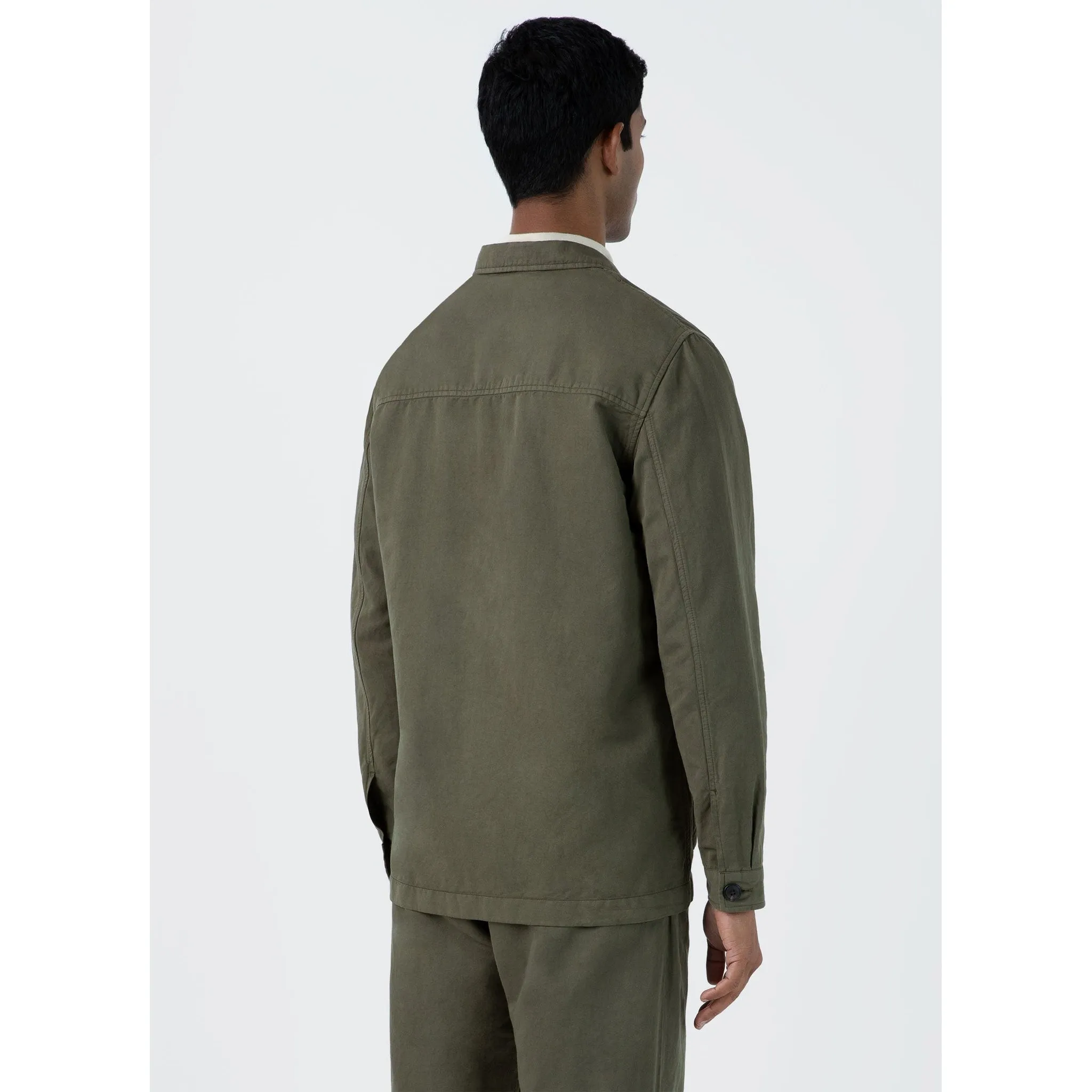 Cotton Linen Twin Pocket Jacket | Men | Khaki