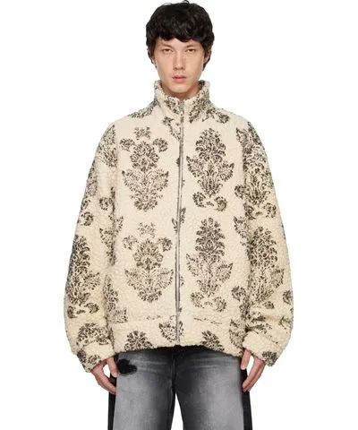 COÛT DE LA LIBERTÉ Off-White Dominic Printed Motif Sherpa Jacket