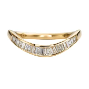 Curved Baguette Diamond Wedding Band