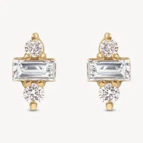 Dainty Baguette Studs