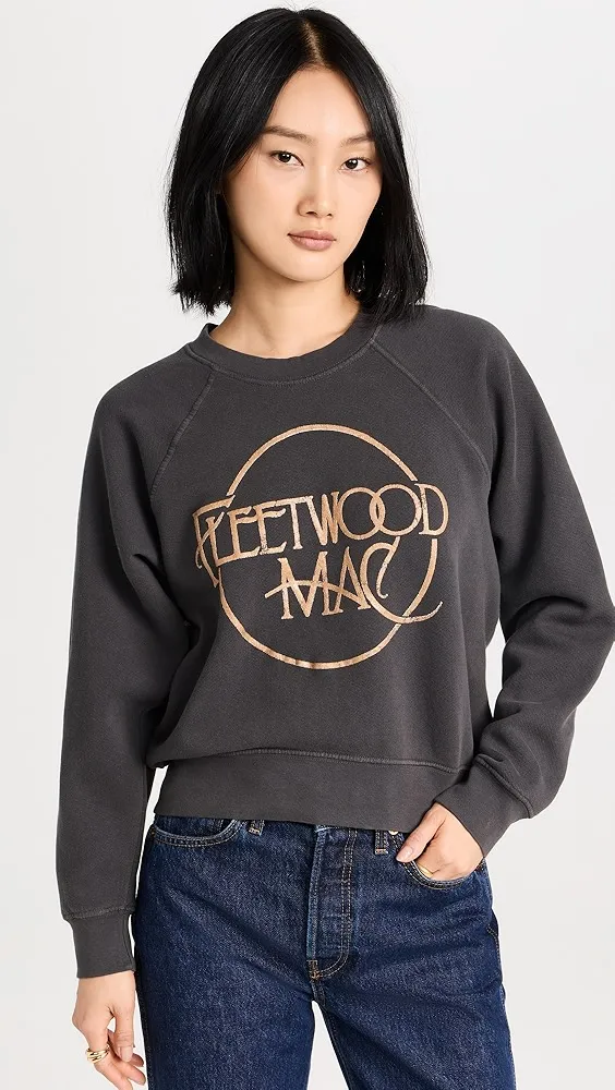 Daydreamer   Fleetwood Mac Circle Logo Raglan Crew Sweatshirt 