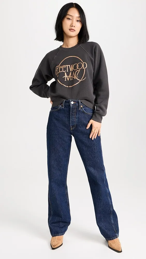 Daydreamer   Fleetwood Mac Circle Logo Raglan Crew Sweatshirt 