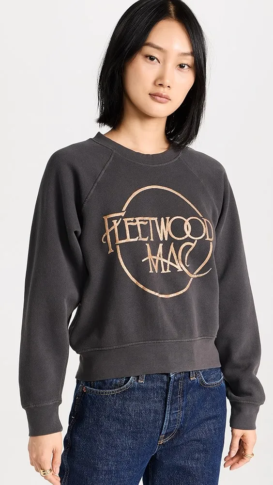 Daydreamer   Fleetwood Mac Circle Logo Raglan Crew Sweatshirt 