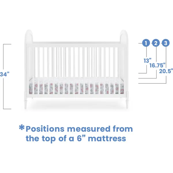 Delta Children Madeline 4-In-1 Convertible Crib Woven Cane Mesh Panels With Conversion Rails, Bianca White & Textured Almond