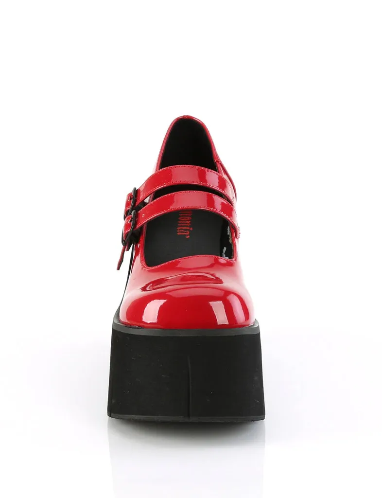 DEMONIA KERA-08 PLATFORM MARYJANES - RED PATENT  PRE ORDER 