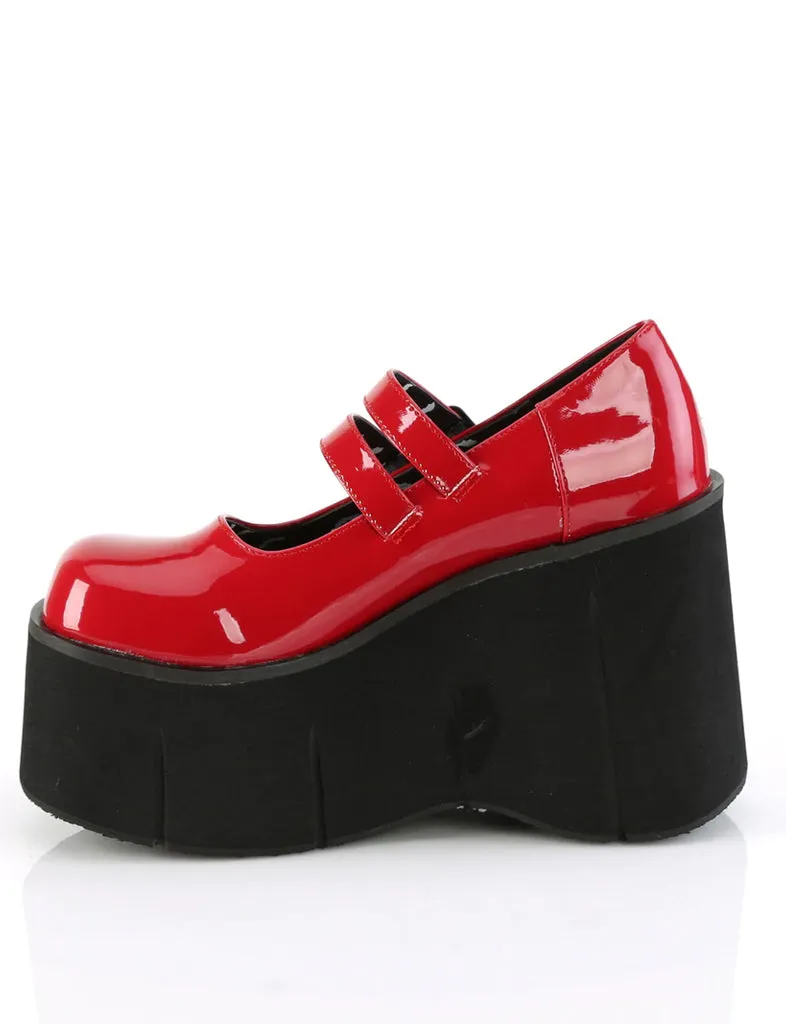 DEMONIA KERA-08 PLATFORM MARYJANES - RED PATENT  PRE ORDER 