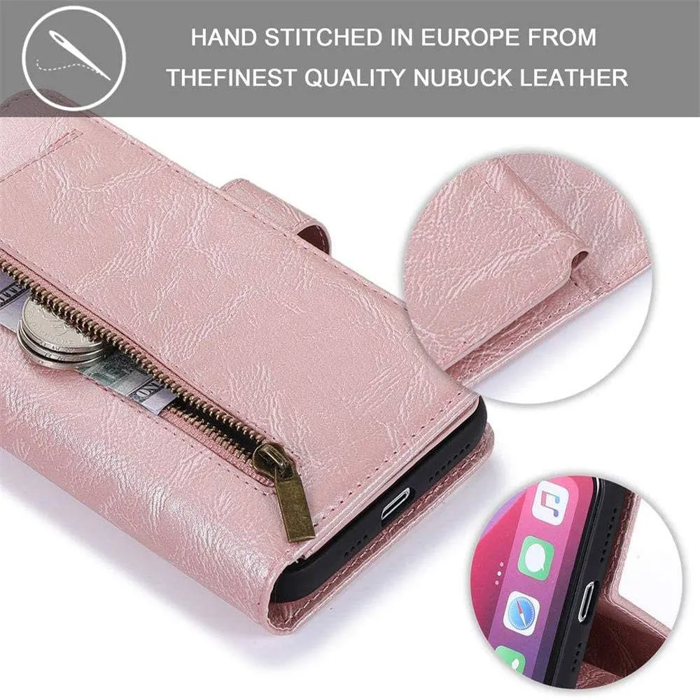 Detachable Flip Folio Zipper Purse Phone Case for iPhone 11 Series