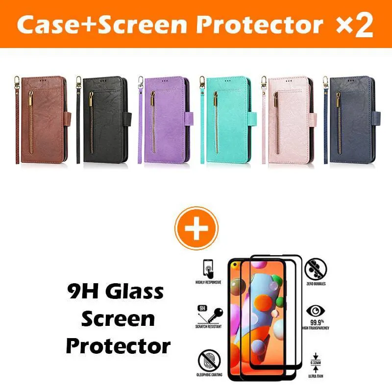 Detachable Flip Folio Zipper Purse Phone Case for iPhone 11 Series