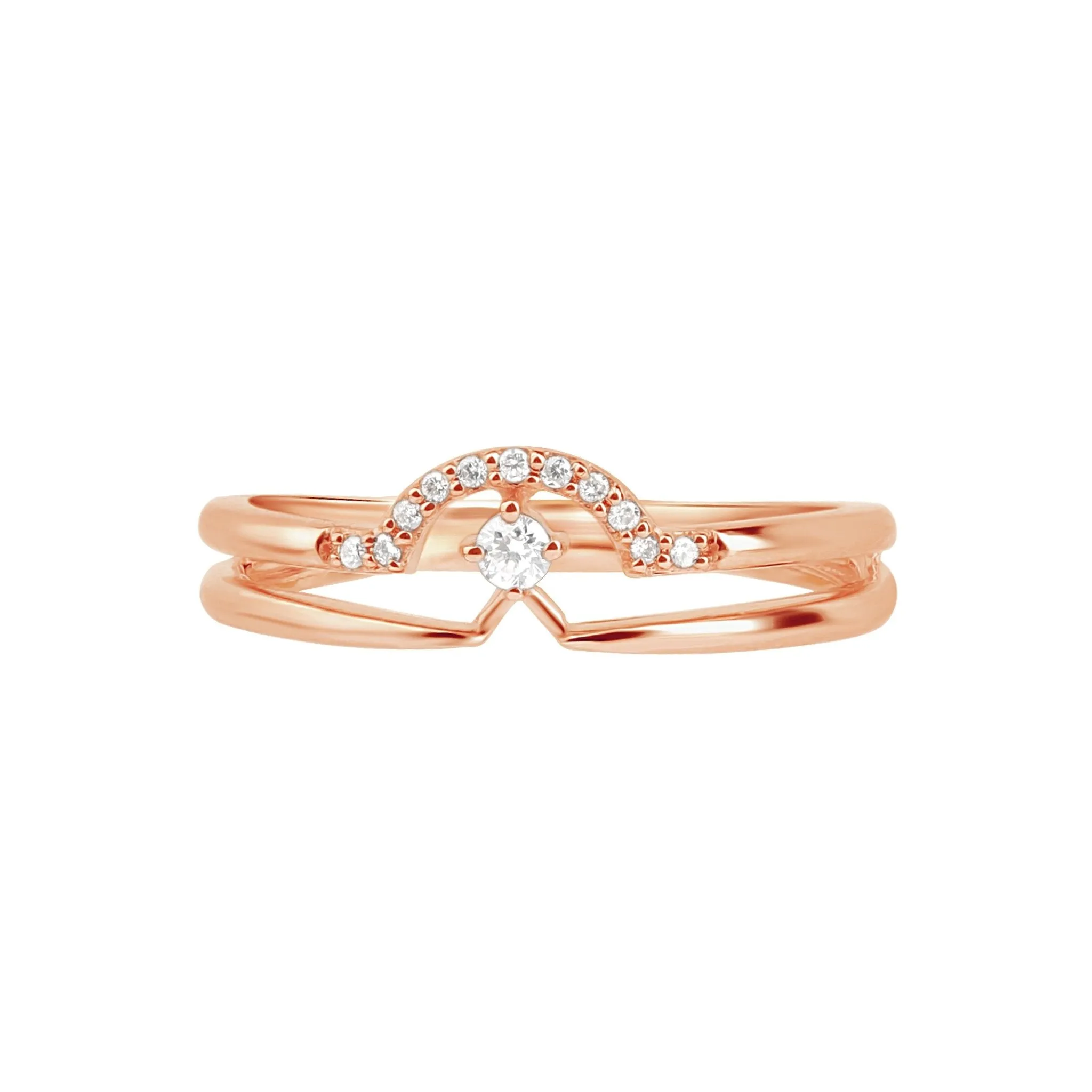 Diamond Curve Double Layer Band