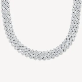 Diamond Prong Baguette Cuban Link Chain (19mm)