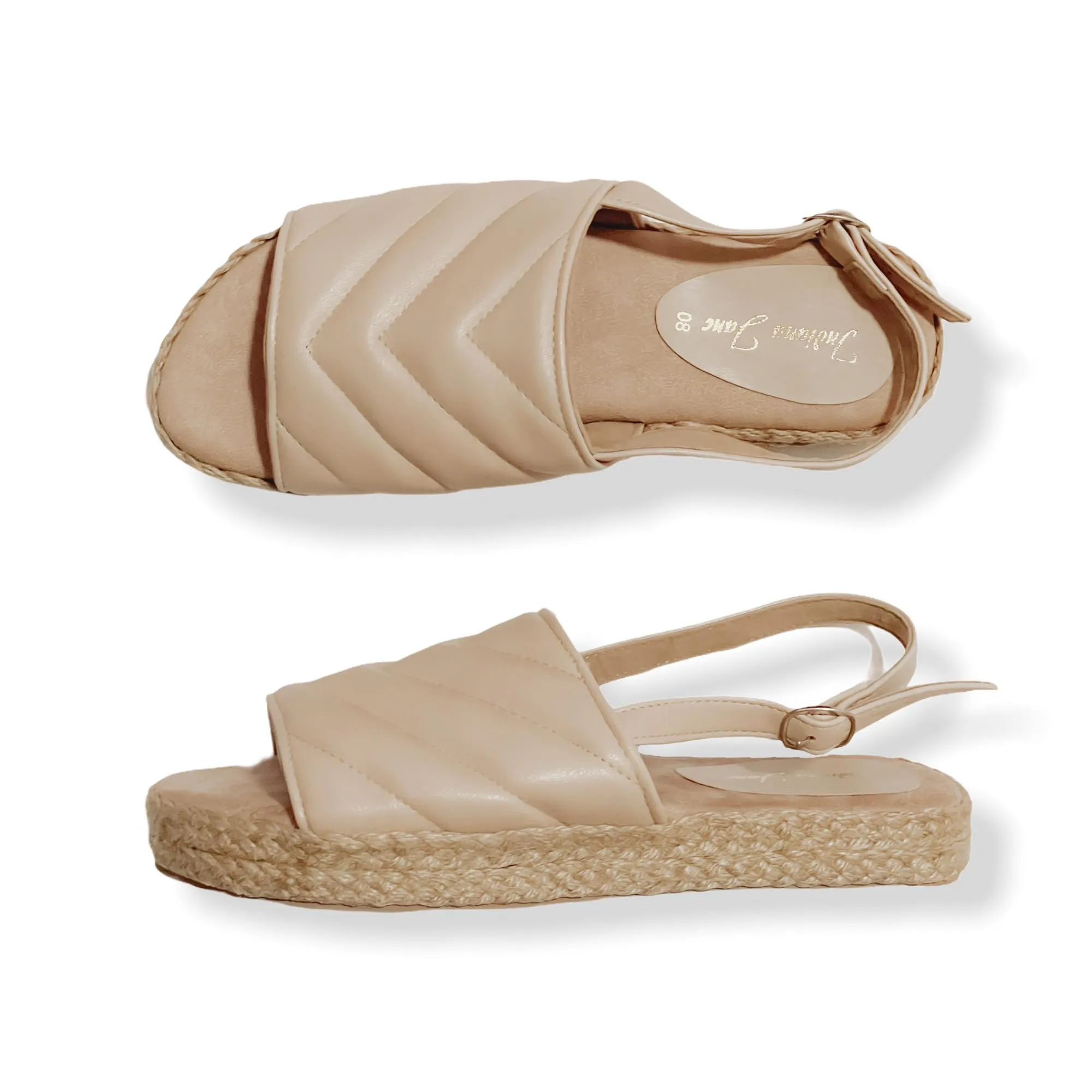 DIANA Elegant Padded Strap Low-Platform Abaca Sandals