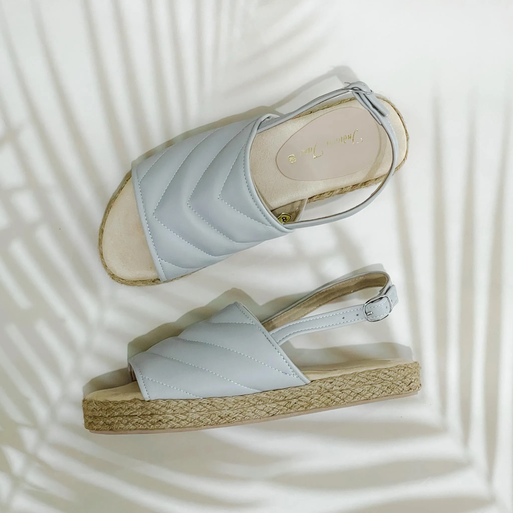 DIANA Elegant Padded Strap Low-Platform Abaca Sandals