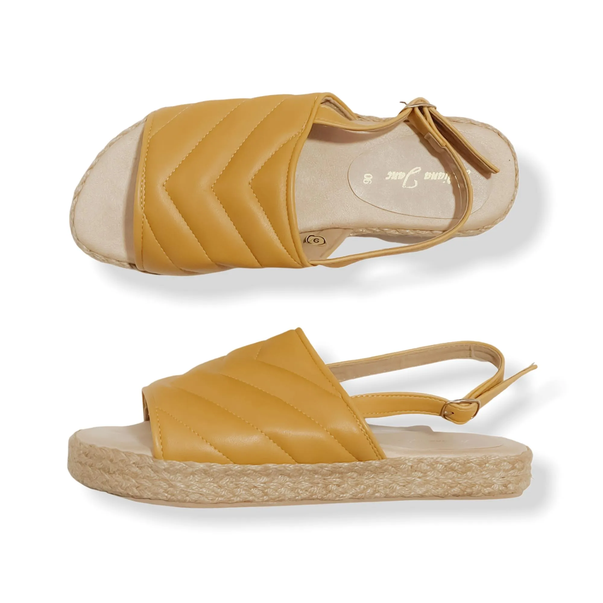 DIANA Elegant Padded Strap Low-Platform Abaca Sandals