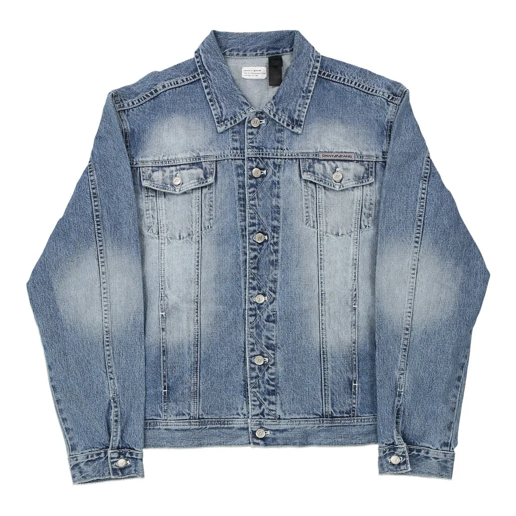 Dkny Denim Jacket - XL Blue Cotton Blend