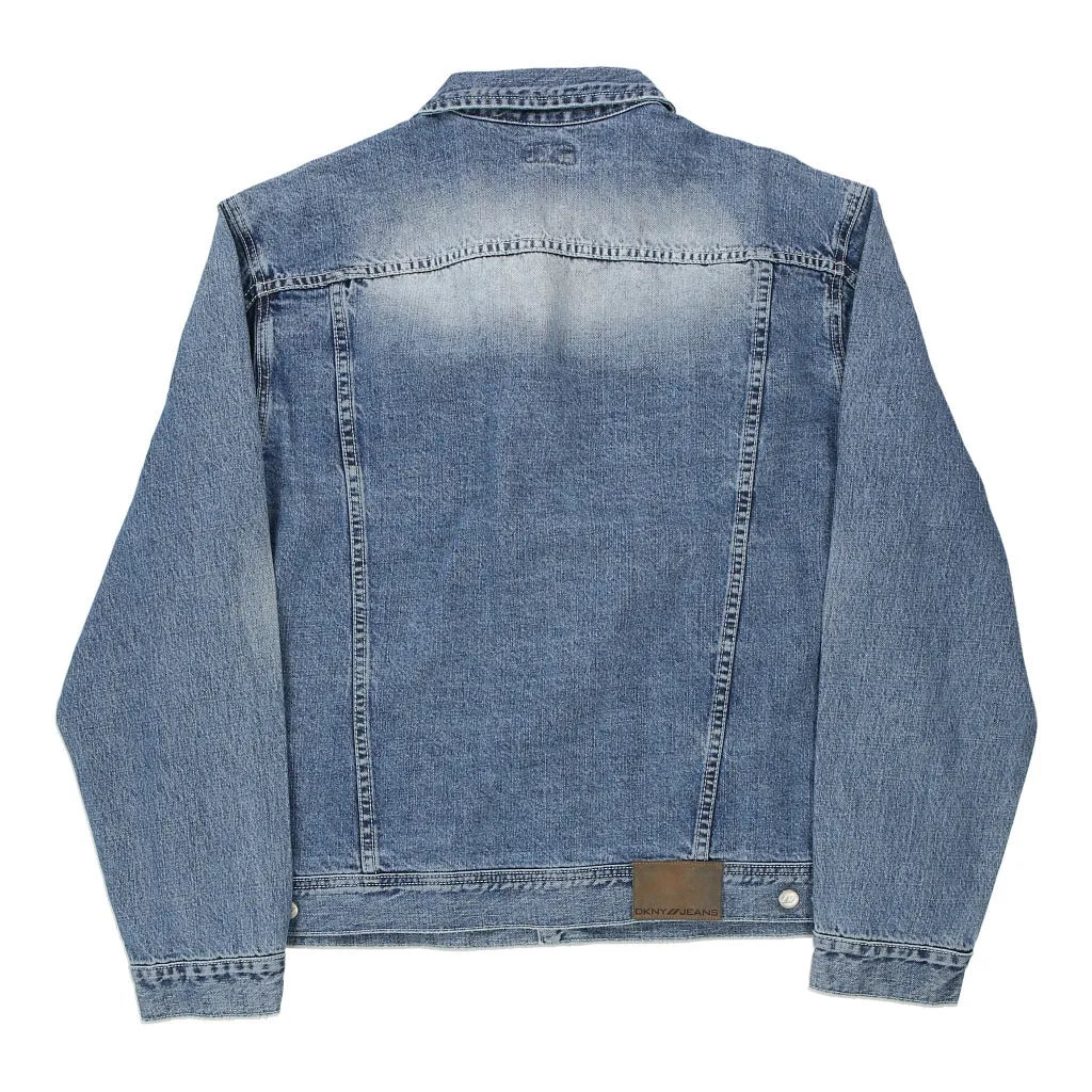 Dkny Denim Jacket - XL Blue Cotton Blend