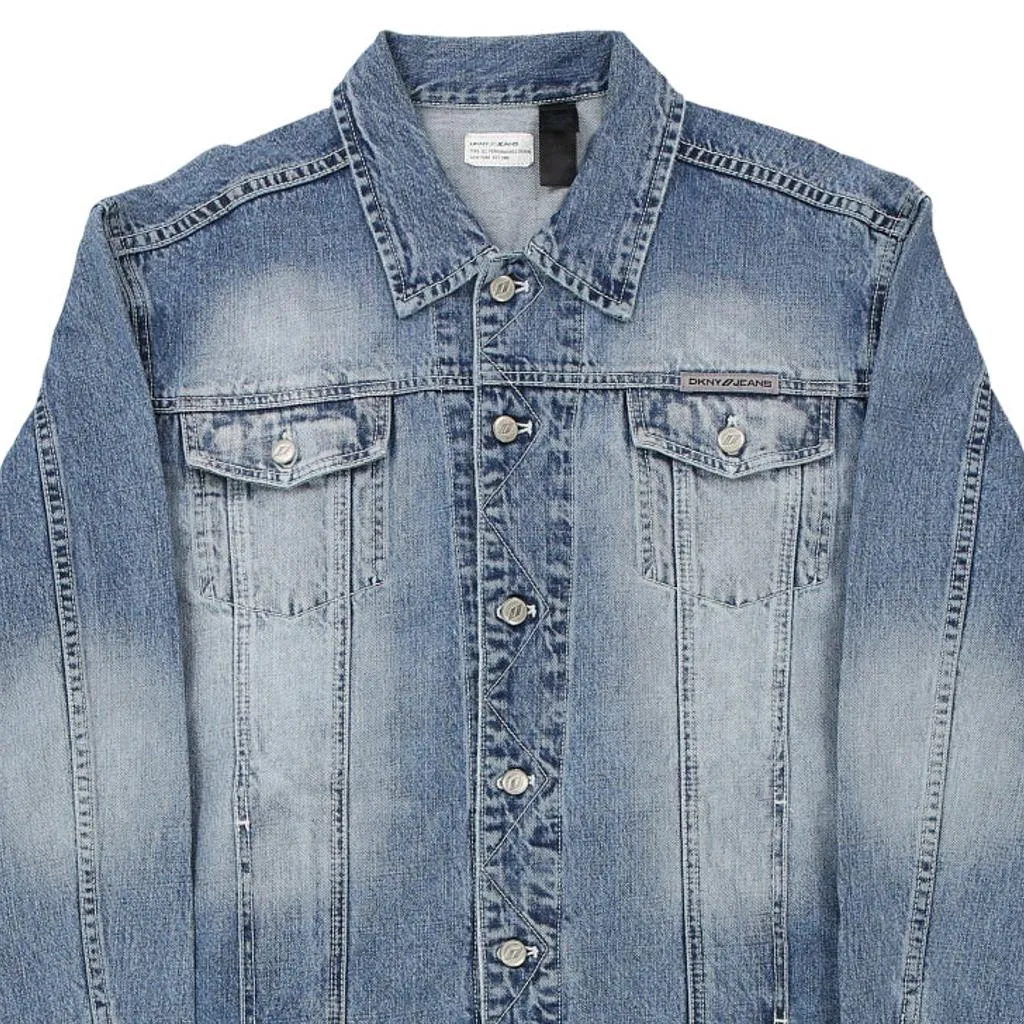 Dkny Denim Jacket - XL Blue Cotton Blend