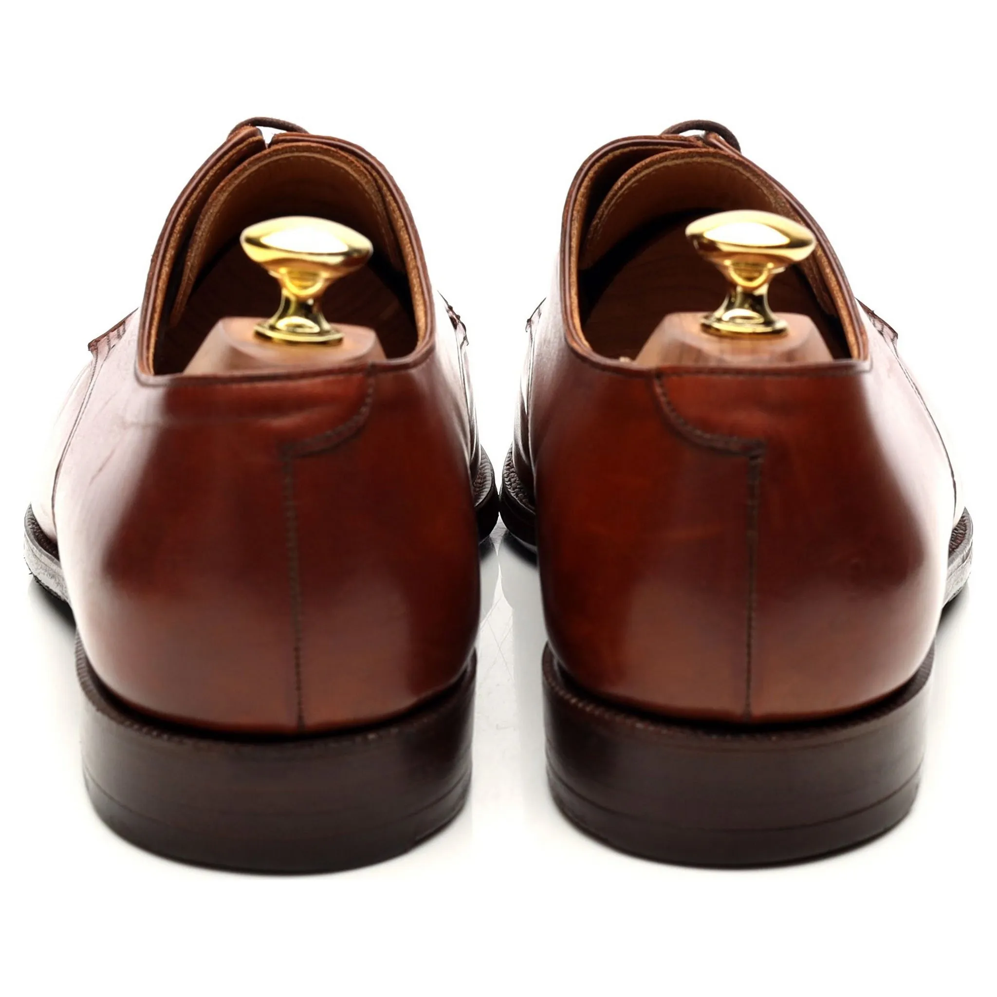 'Draycott' Tan Brown Leather Cap Toe Derby UK 8.5 G