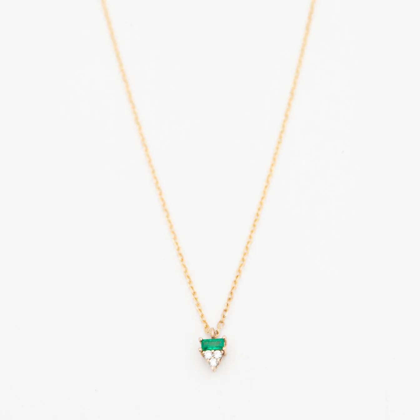 Emerald Baguette Cluster Necklace