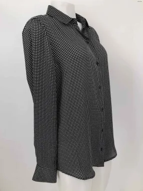 EQUIPMENT Black White Square Pattern Button Up Size MEDIUM (M) Top