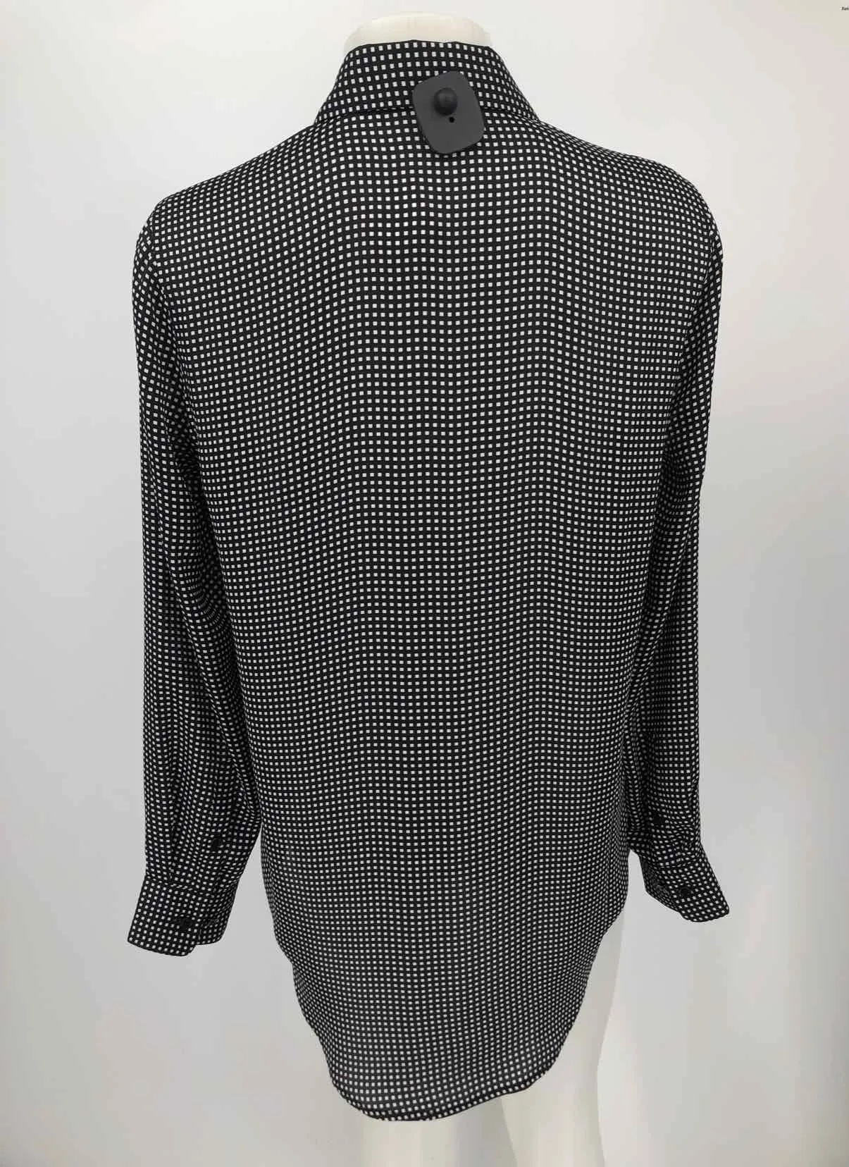 EQUIPMENT Black White Square Pattern Button Up Size MEDIUM (M) Top