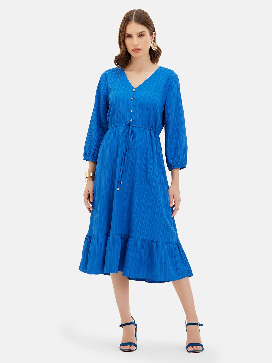 Evelyn Tie-Up Midi Dress