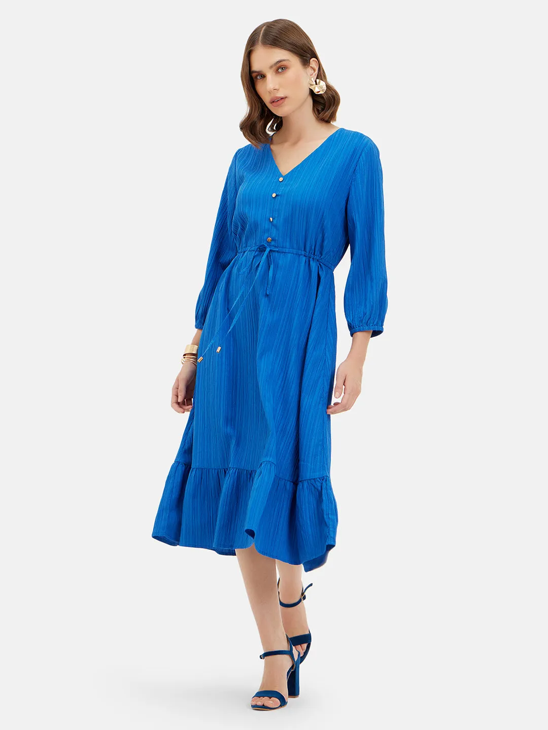 Evelyn Tie-Up Midi Dress