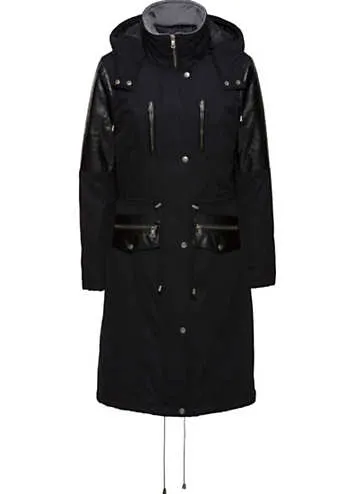 Faux Leather Trim Parka by bonprix | Look Again