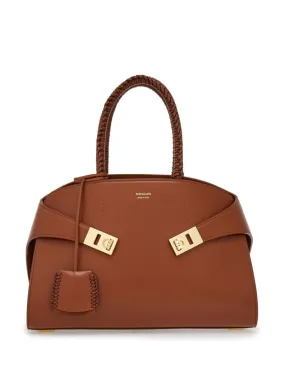 FERRAGAMO Elegant Cognac Mini Handbag with Gancini Clasp