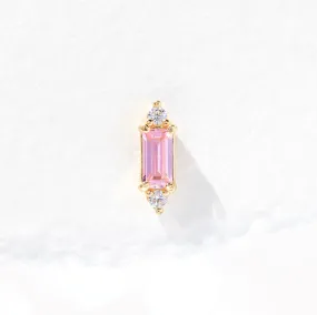 Fine Pink Baguette Stud