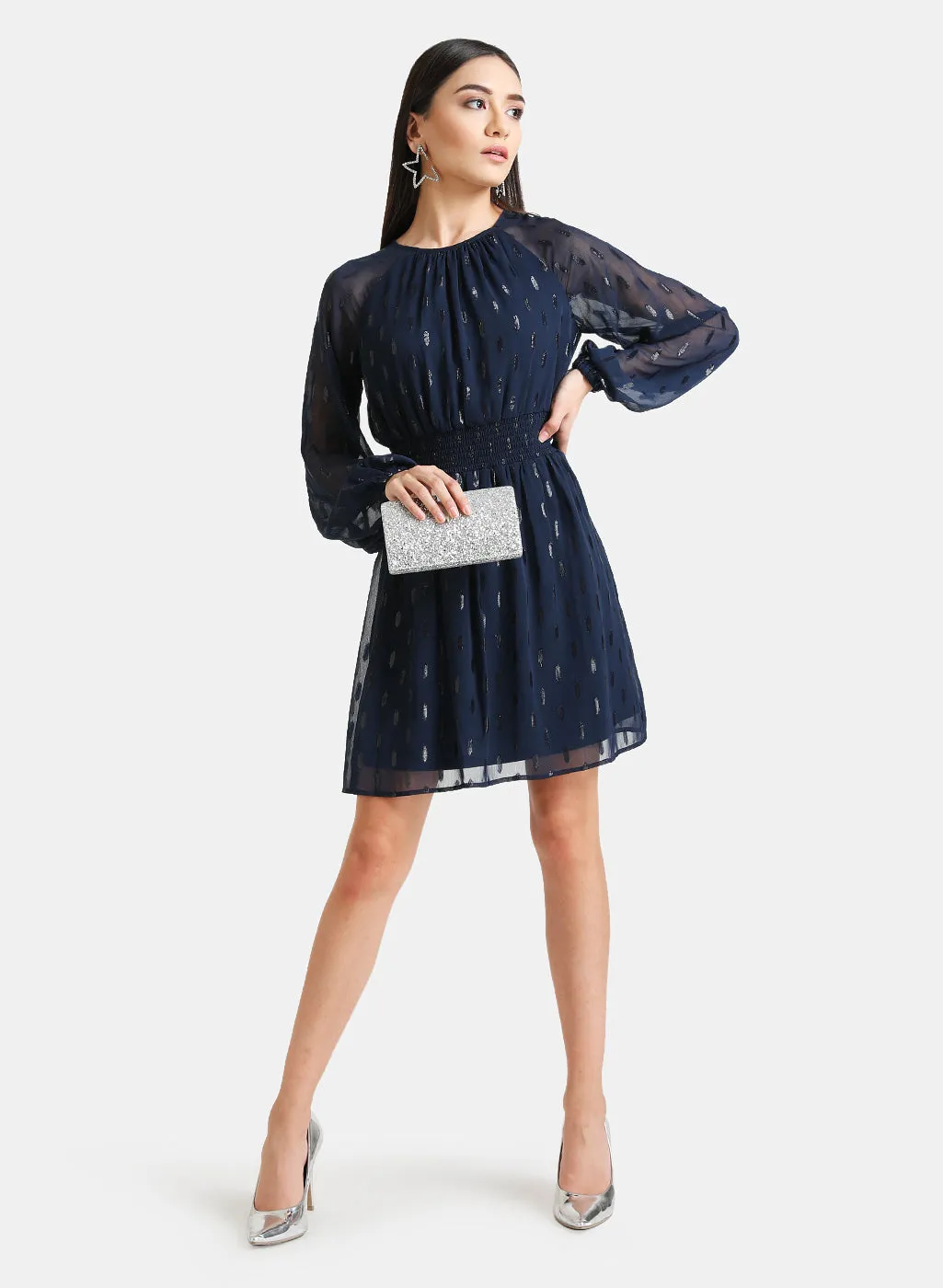 Fit & Flare Mini Dress With Lurex