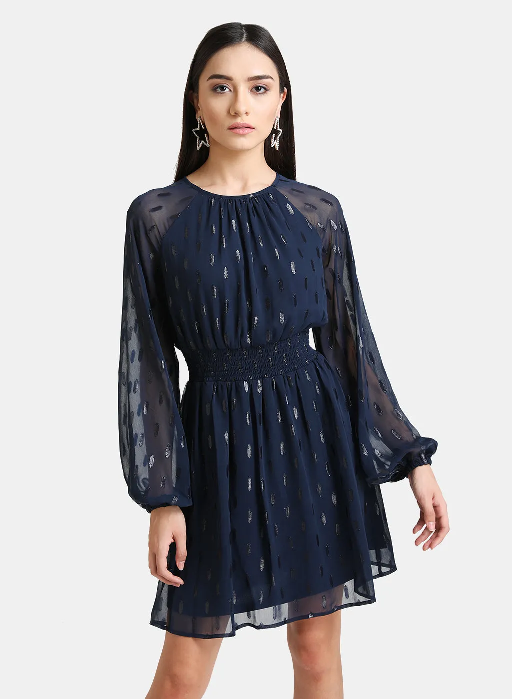 Fit & Flare Mini Dress With Lurex