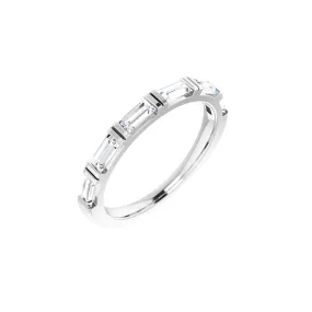 Five Stone Bar Ring White Gold