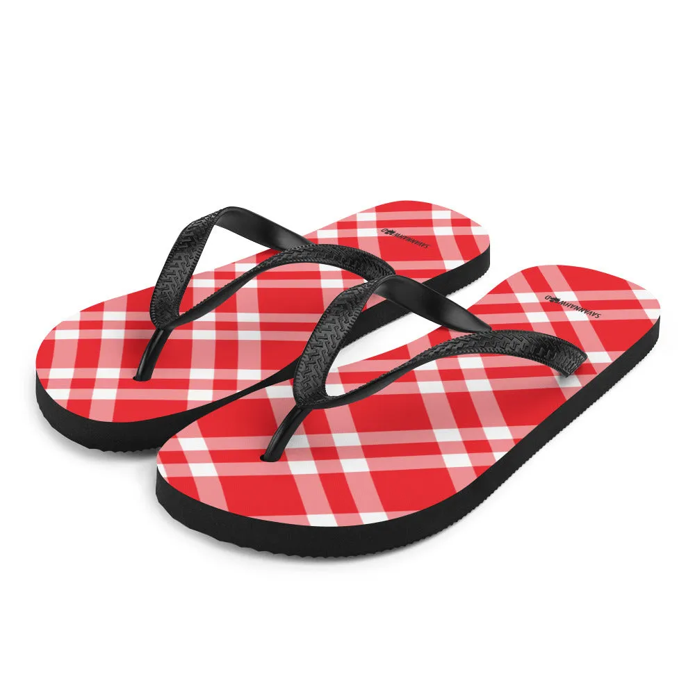 Flip-Flops Women's Red and White Gingham