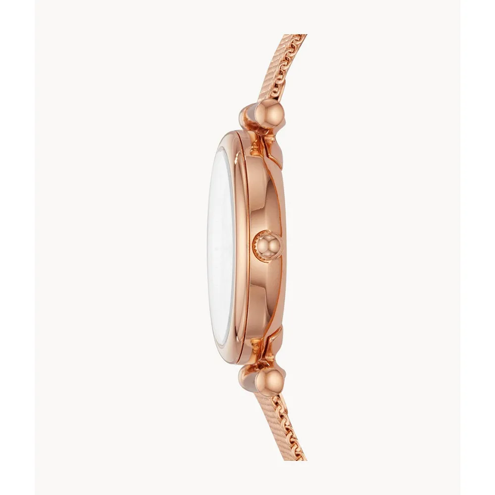 Fossil Carlie Women's Three-Hand Rose Gold-Tone Stainless Steel Watch