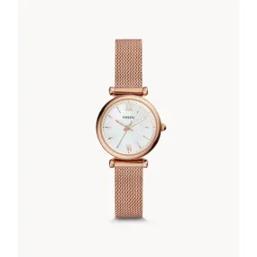 Fossil Carlie Women's Three-Hand Rose Gold-Tone Stainless Steel Watch