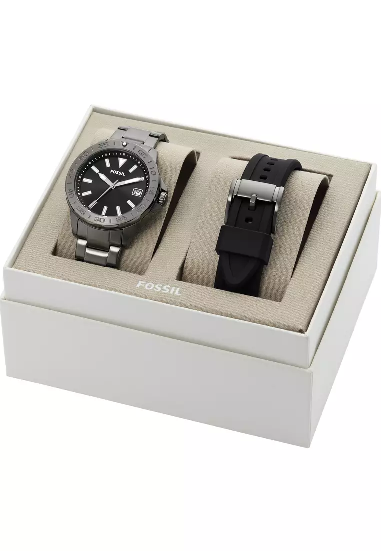 Fossil Fossil Male's Bannon smoke Stainless Steel Watch BQ2785SET