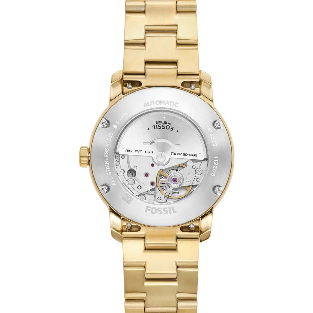 Fossil Heritage Ladies Automatic Gold-Tone Stainless Steel Watch