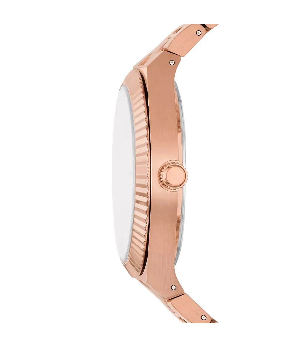 Fossil Scarlette Three-Hand Date Rose Gold-Tone Stainless Steel Watch