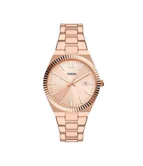 Fossil Scarlette Three-Hand Date Rose Gold-Tone Stainless Steel Watch