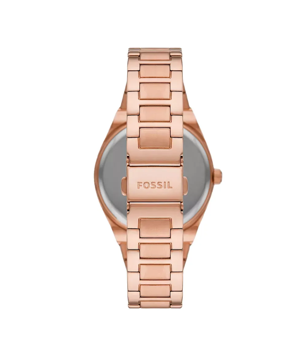 Fossil Scarlette Three-Hand Date Rose Gold-Tone Stainless Steel Watch