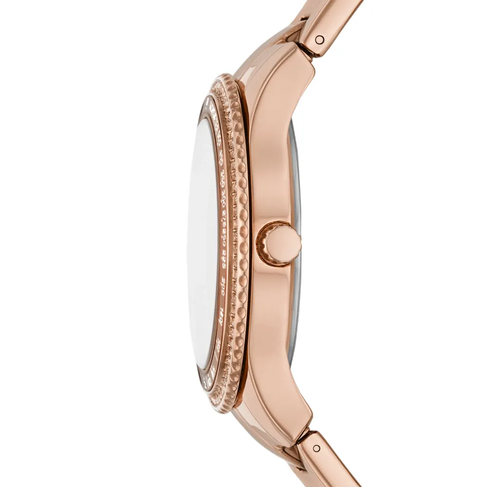 Fossil Stella Sport Multifunction Rose Gold-Tone Stainless Steel Ladies Watch