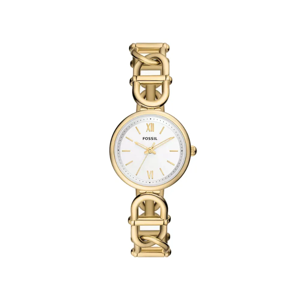 Fossil Women's Carlie Three-Hand Gold-Tone Stainless Steel Watch