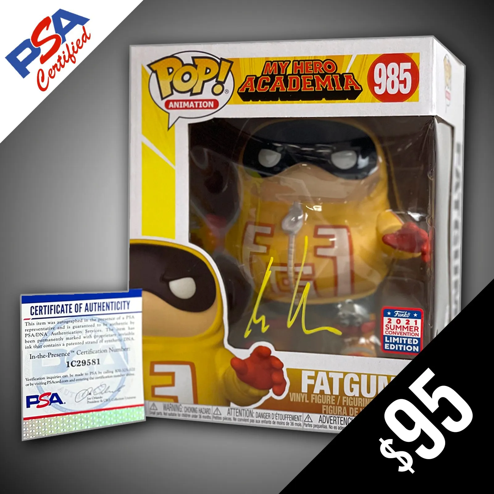 Funko Pop! MHA: Fatgum- SIGNED by Kyle Hebert (PSA Certified)