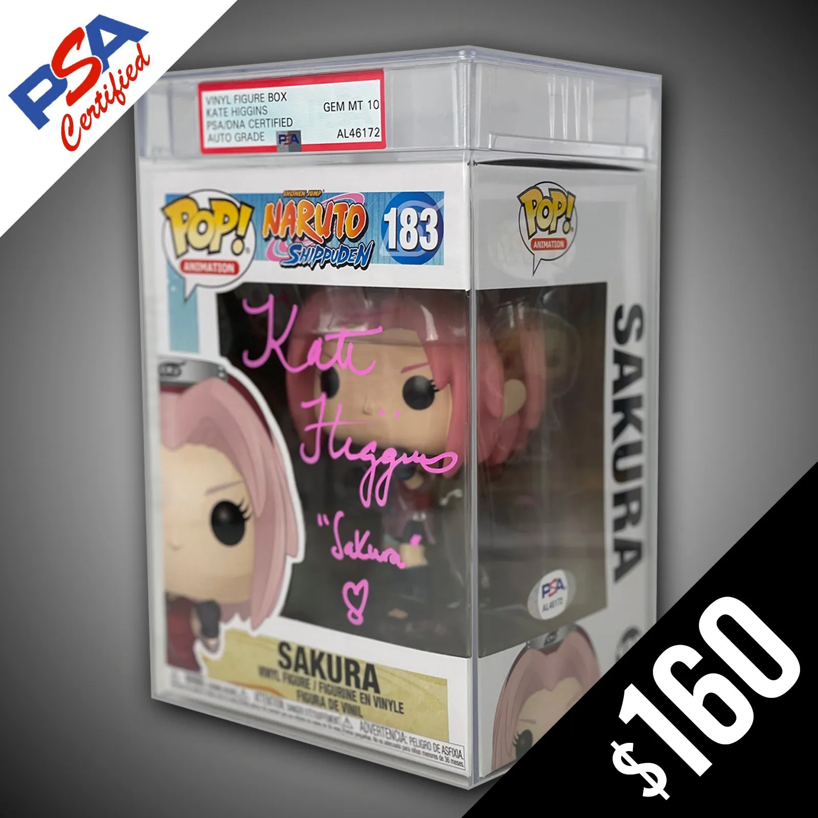 Funko Pop! Naruto: Sakura SIGNED by Kate Higgins (PSA Certified - Gem Mint 10 Auto)