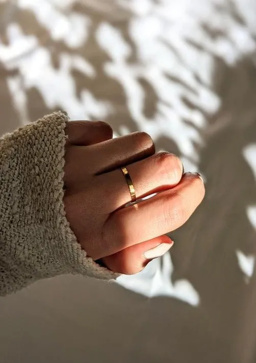 Gold Bold Band Ring by Layer the Love