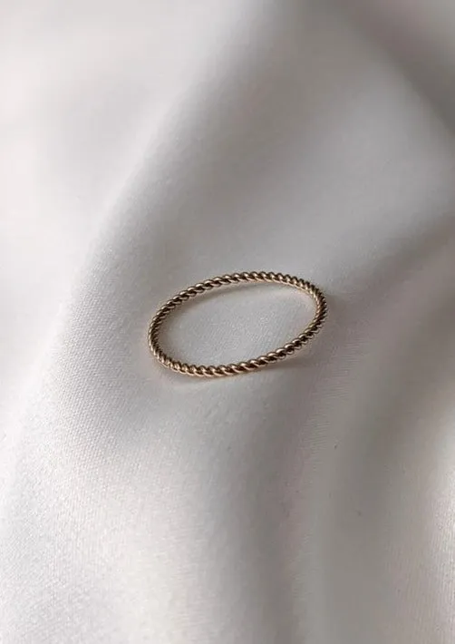 Gold Twist Stacking Ring by Layer the Love